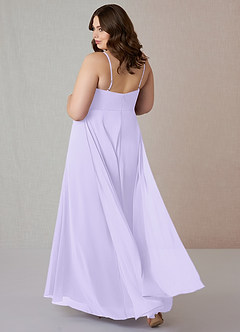 Azazie Emerald Bridesmaid Dresses Lilac A-Line Ruffled Chiffon Dress image8