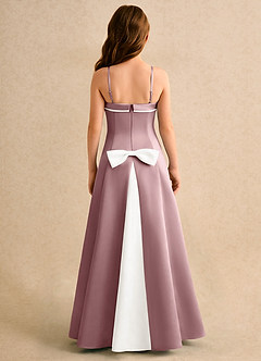 Azazie Izel Junior Formal Flower Girl Klänningar Klä A-Line i Matt satäng Plisserad image7