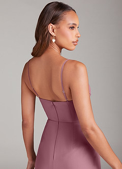 Azazie Maci Bridesmaid Dresses Vintage Mauve Sheath Pleated Chiffon Dress image6