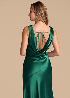 Azazie Rylina Abiti da Damigella Abito Sirena in Raso Metallizzato Smeraldo image2