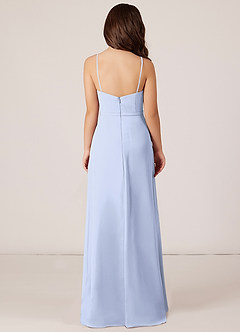 Azazie Kaylee Junior Ice A-Line with Belt Chiffon Dress image2