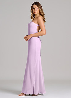 Azazie Monroe 신부 들러리 드레스 쉬스 한쪽 어깨 쉬폰 바닥 길이 드레스 image5