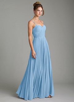 Azazie Teagan Bridesmaid Dresses Powder Blue A-Line Sweetheart Neckline Chiffon Dress image5