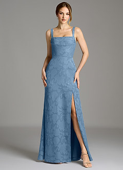 Azazie Brandi Final Sale Agave Mermaid Pleated Floral Burnout Dress image3