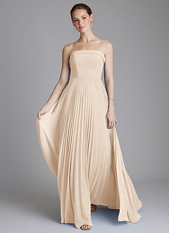 Azazie Mariana Bridesmaid Dresses White Alabaster A-Line Strapless Chiffon Dress image5