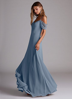 Azazie Marley Bridesmaid Dresses Twilight A-Line Off the Shoulder Chiffon Convertible Dress image3