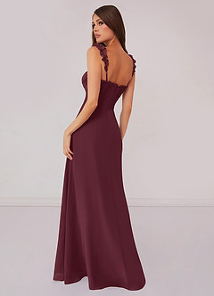 Barbie ♥ Azazie Final Sale Cabernet A-Line Sweetheart Neckline Chiffon Dress image2