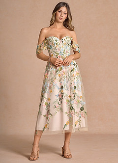 Denisse Blush Pink Multi Midi Dress image4