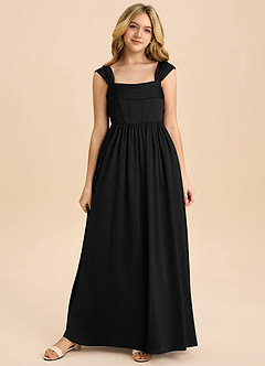 Azazie Hattie Junior Klä av A-Line i Stretch Satin Plisserad image8