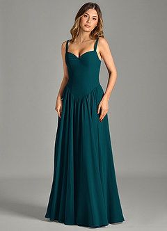 Azazie Evadina Suknie dla druhen Linia A Gorset Szyfon Do ziemi Sukienka image4