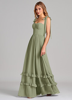 Azazie Anastacia Bridesmaid Dresses Pistachio A-Line Sweetheart Neckline Chiffon Dress image5