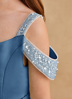 Azazie Jodi Flower Girl Dresses Twilight A-Line Matte Satin Dress image6