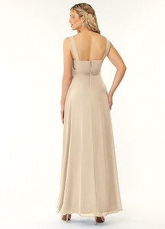 Azazie Alva Final Sale Champagne A-Line Pleated Chiffon Dress image2