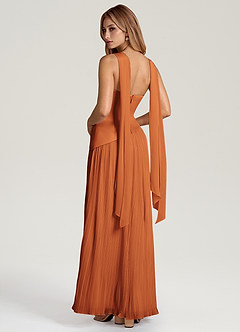 Azazie Tierney Bridesmaid Dresses Cinnamon A-Line Strapless Chiffon Convertible Dress image4
