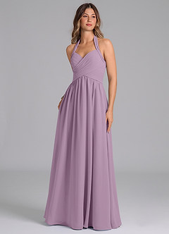 Azazie Darlyn Bridesmaid Dresses Wisteria A-Line Pleated Chiffon Dress image1