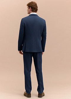 front James Dark Navy Structured Stretch 3-piece suit