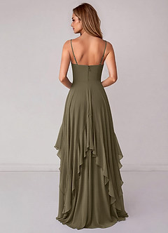 Azazie Zaina Bridesmaid Dresses Willow Green A-Line Chiffon Dress image6