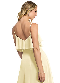 Azazie Jean Bridesmaid Dresses Lemon Sorbet A-Line Chiffon Convertible Dress image5