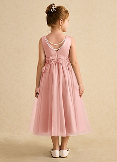 Azazie Lux Flower Girl Dresses Rosette A-Line Beaded Tulle Dress image2