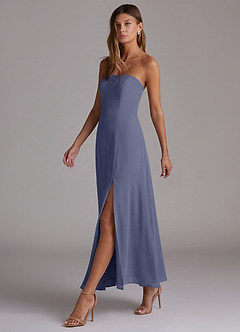 Azazie Wren Vestidos de madrinha de casamento Vestido Tormentoso de Chiffon de Linha A com Sem alças image3