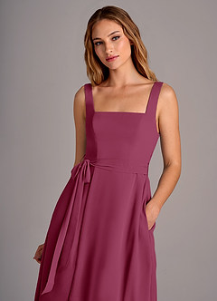 Azazie Deb Bridesmaid Dresses Mulberry A-Line with Pockets Chiffon Convertible Dress image2