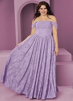 Barbie ♥ Azazie Bridesmaid Dresses Lilac A-Line Off the Shoulder Floral Burnout Convertible Dress image7