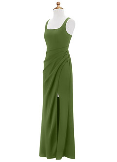 Azazie Mero Junior Juniper Mermaid Pleated Stretch Satin Dress image7
