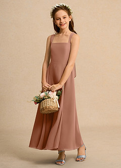 Azazie Tater Junior Formal Flower Girl Klänningar Klä A-Line i Chiffong Plisserad image4