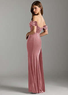 Azazie Amyra Vestidos de damas de honor Vestido de Rosa Polvorienta de terciopelo de Corte Recto Convertible con Vestidos sin tirantes image8