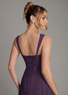 Azazie Agustina Bridesmaid Dresses Plum Mermaid Corset Chiffon Dress image2