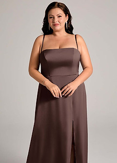 Azazie Wren Bridesmaid Dresses Ganache A-Line Strapless Stretch Satin Convertible Dress image13