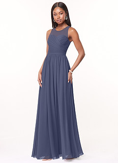 Azazie Nina Bridesmaid Dresses Stormy A-Line Pleated Chiffon Dress image4