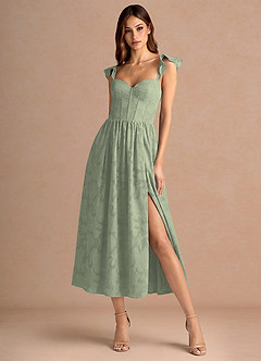 Denisse Agave Green Midi Dress image3