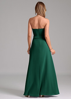 Azazie Jenilyn Bridesmaid Dresses Emerald A-Line Strapless Chiffon Dress image7