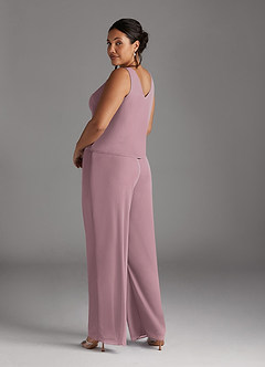Azazie Frances Mother of the Bride Dresses Dusty Rose Jumpsuit/Pantsuit Scoop Mesh Dress image13
