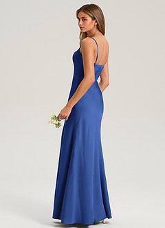 Azazie Lidia Brautjungfernkleider Meerjungfrau-Linie Seitliche Cut-Outs Stretch-Satin Kleid Königsblau image6