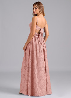 Azazie Zeya Robes de demoiselle d'honneur Robe Trapèze en Blumen-Burnout Arc Rosette image1