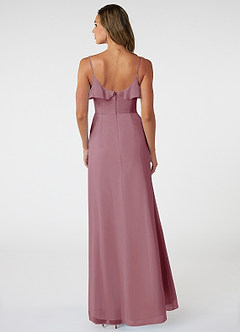 Azazie Natalia Bridesmaid Dresses Vintage Mauve A-Line Chiffon Dress image2
