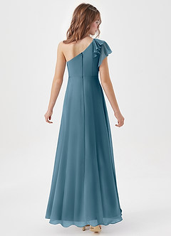 Azazie Arabella Junior Abito A-Line in Chiffon Increspato Bermuda image6