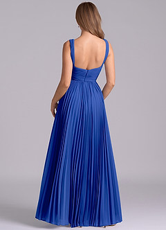 Azazie Mina Bridesmaid Dresses Royal Blue A-Line Pleated Chiffon Dress image7