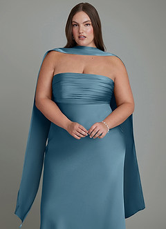Azazie Saylor Abiti da Damigella Abito Sirena in Raso Elasticizzato Senza Spalline Bermuda image18