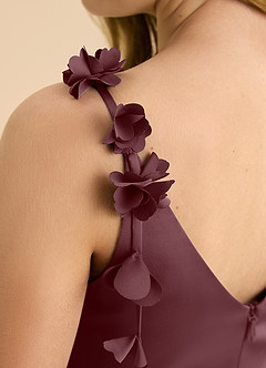 Azazie Gumdrop Junior 엠파이어 주름진 스트레치 새틴 플로어 길이 주니어 신부 들러리 드레스 image8