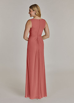 Azazie Manuella Mère de la mariée Robes Robe Trapèze en Mousseline de soie Col V plissé Antique Rose image6