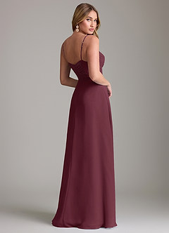 Azazie Terese Bridesmaid Dresses Cabernet A-Line Pleated Chiffon Dress image2
