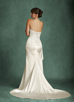 Azazie Angel Wedding Dresses Antique White Mermaid Strapless Charmeuse Dress image8