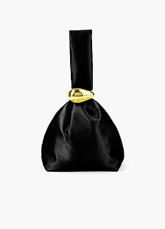 front Satin Wristlet Bag