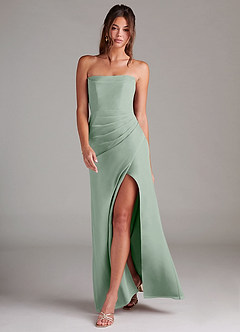 Azazie Leonis Bridesmaid Dresses Agave Sheath Strapless Chiffon Convertible Dress image7