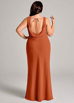 Azazie Rylina Bridesmaid Dresses Burnt Orange Mermaid Pleated Chiffon Dress image8