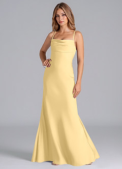 Azazie Seema Bridesmaid Dresses Butter Mermaid Corset Stretch Satin Dress image5