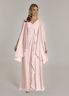 Azazie Manuella Mother of the Bride Dresses Blushing Pink A-Line V-Neck Pleated Chiffon Dress image9